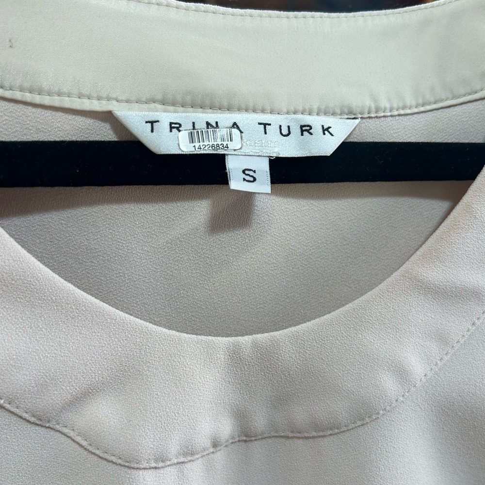 Trina Turk Elegant Soft Pink 3/4 Sleeve Blouse